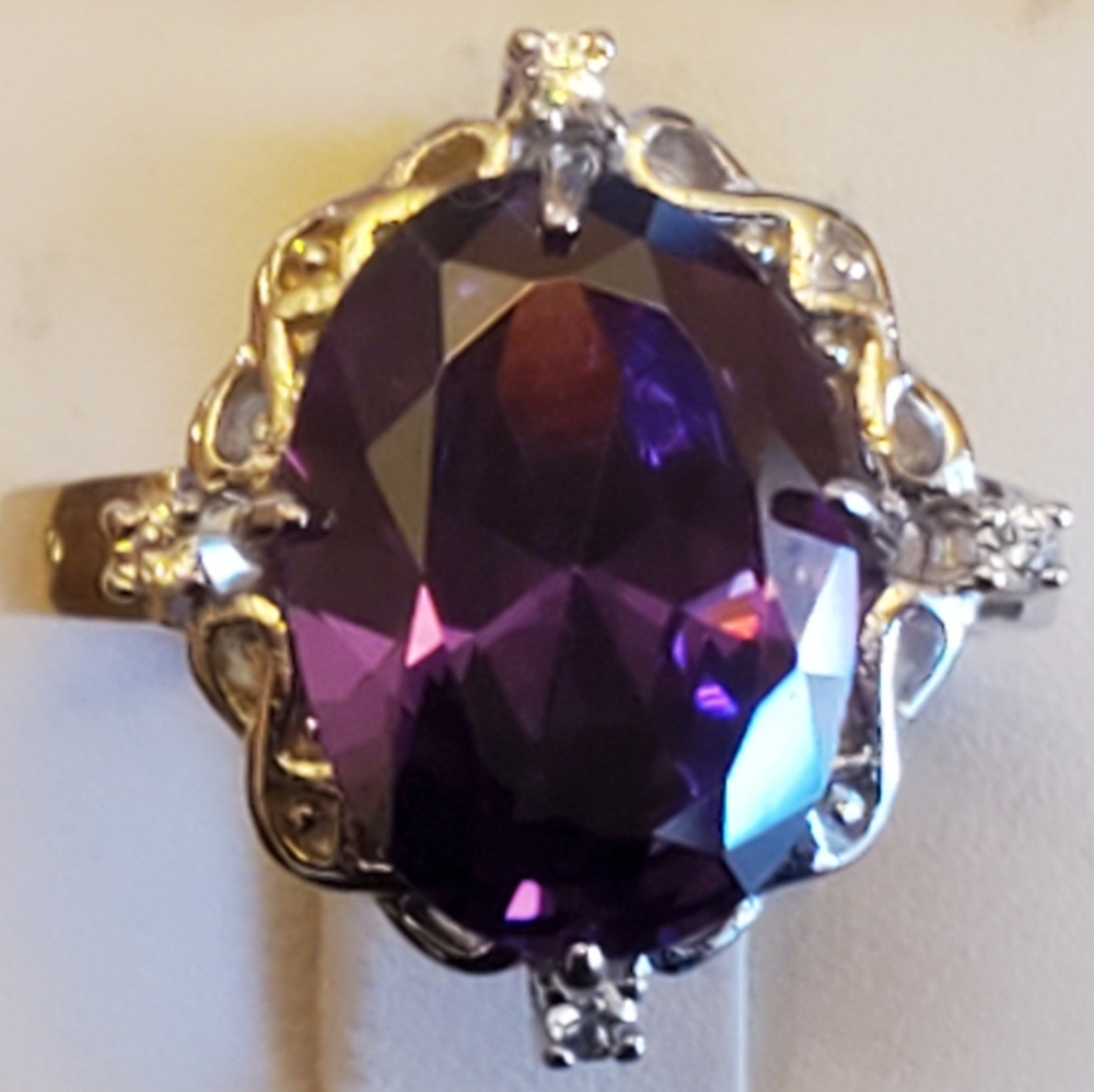 Genuine 5ct Amethyst Ring Size 7